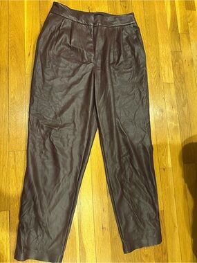 Express Maroon Ankle Leather Pants